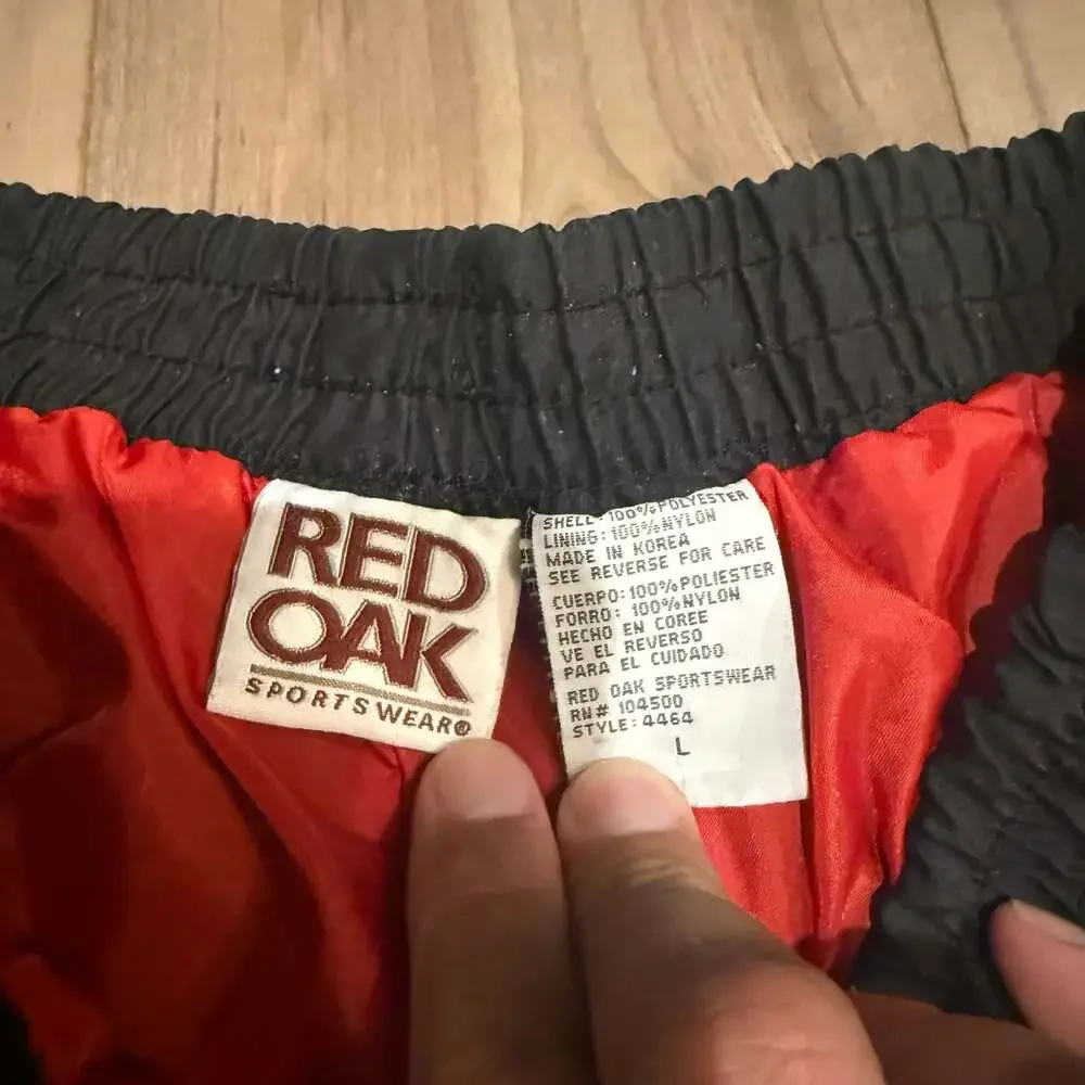 Vintage Red Oak Sportswear Nebraska Cornhuskers Lined Wind Pants Black Size Larg